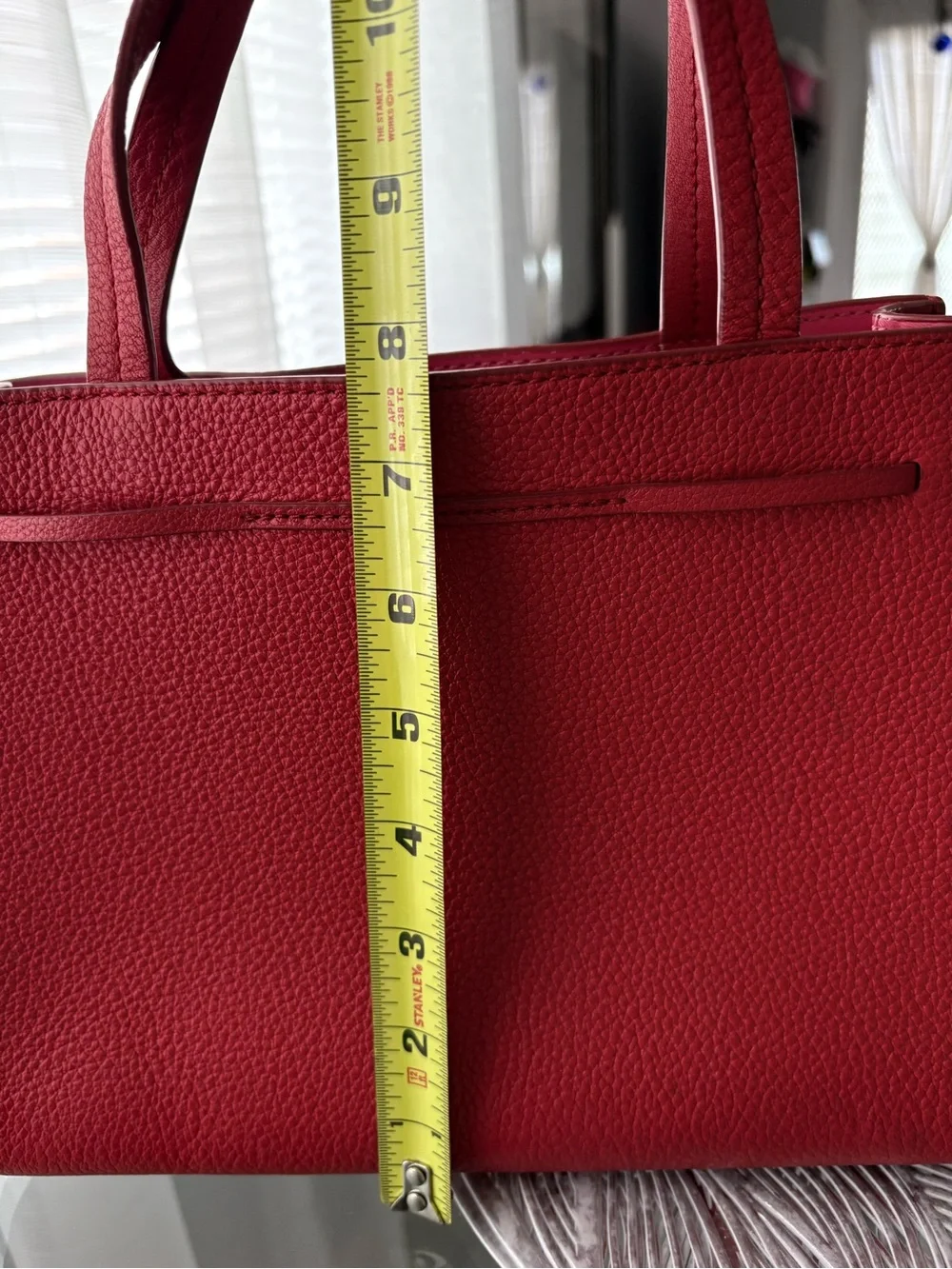 kate spade Red Leather Tassel Satchel with Bow Detail